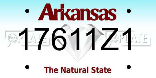 17611Z1 Arkansas License Plate