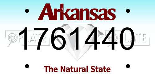 1761440 Arkansas License Plate