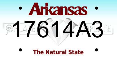 17614A3 Arkansas License Plate