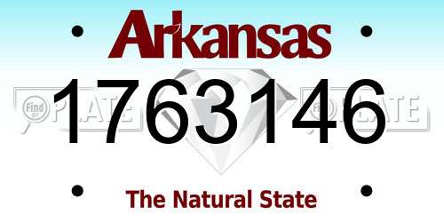 1763146 Arkansas License Plate