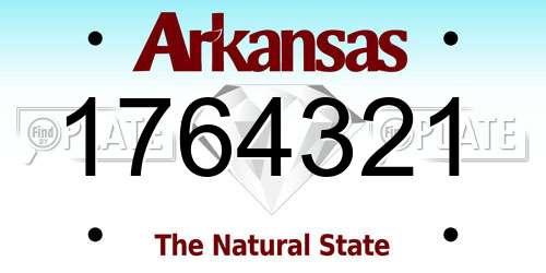 1764321 Arkansas License Plate