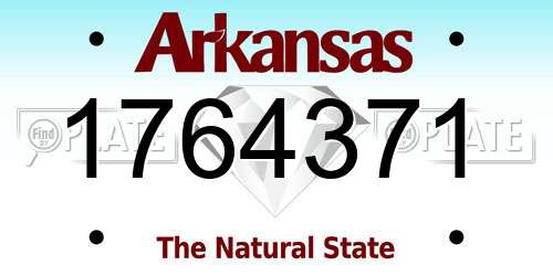 1764371 Arkansas License Plate
