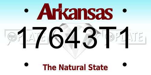 17643T1 Arkansas License Plate
