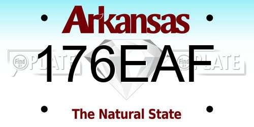 176EAF Arkansas License Plate