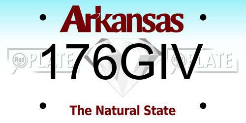 176GIV Arkansas License Plate