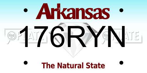 176RYN Arkansas License Plate