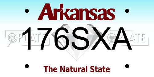 176SXA Arkansas License Plate