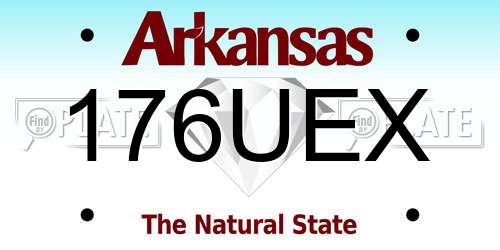 176UEX Arkansas License Plate