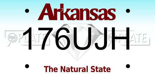 176UJH Arkansas License Plate