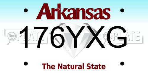 176YXG Arkansas License Plate