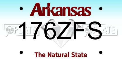 176ZFS Arkansas License Plate