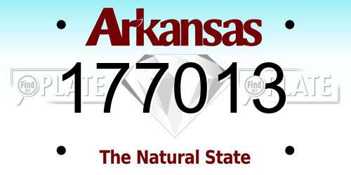177013 Arkansas License Plate