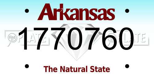 1770760 Arkansas License Plate