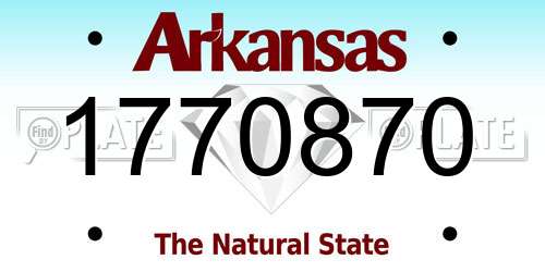 1770870 Arkansas License Plate