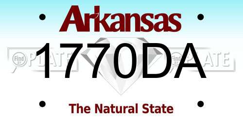 1770DA Arkansas License Plate