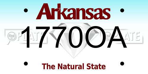 1770OA Arkansas License Plate