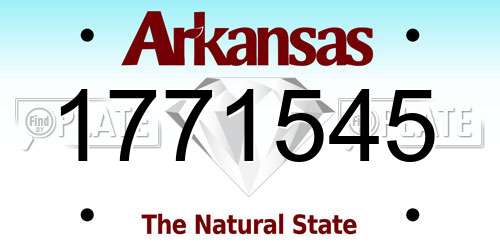 1771545 Arkansas License Plate