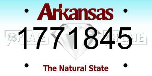 1771845 Arkansas License Plate