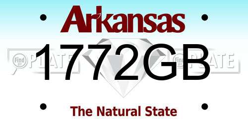 1772GB Arkansas License Plate