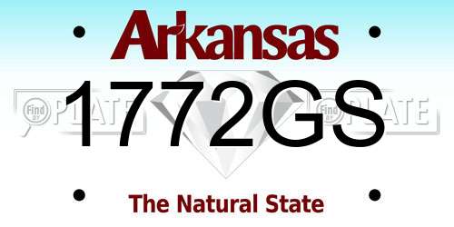 1772GS Arkansas License Plate