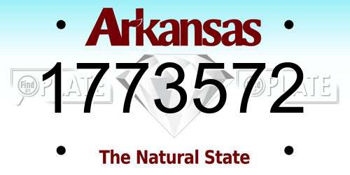 1773572 Arkansas License Plate