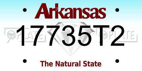17735T2 Arkansas License Plate