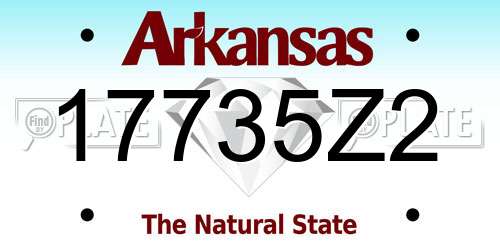 17735Z2 Arkansas License Plate