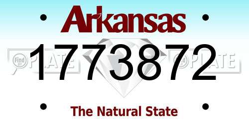 1773872 Arkansas License Plate