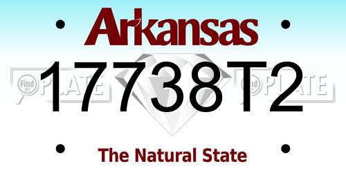 17738T2 Arkansas License Plate