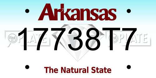 17738T7 Arkansas License Plate