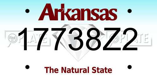 17738Z2 Arkansas License Plate