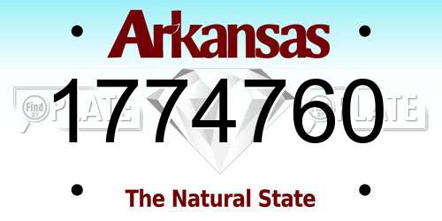 1774760 Arkansas License Plate