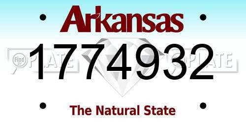 1774932 Arkansas License Plate