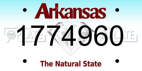 1774960 Arkansas License Plate
