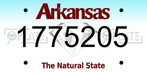 1775205 Arkansas License Plate