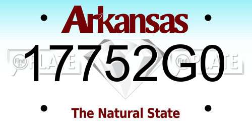 17752G0 Arkansas License Plate