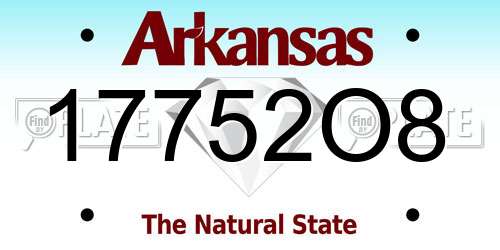 17752O8 Arkansas License Plate