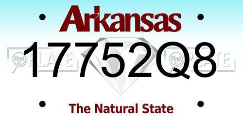 17752Q8 Arkansas License Plate
