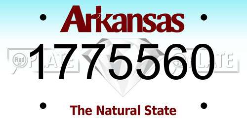 1775560 Arkansas License Plate