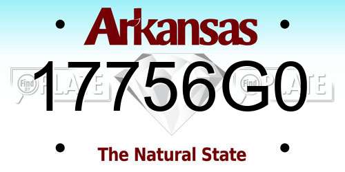 17756G0 Arkansas License Plate