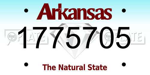 1775705 Arkansas License Plate