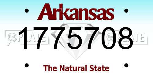 1775708 Arkansas License Plate