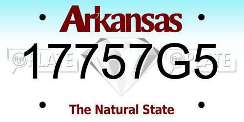 17757G5 Arkansas License Plate