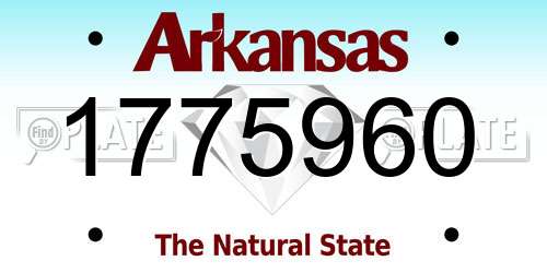 1775960 Arkansas License Plate