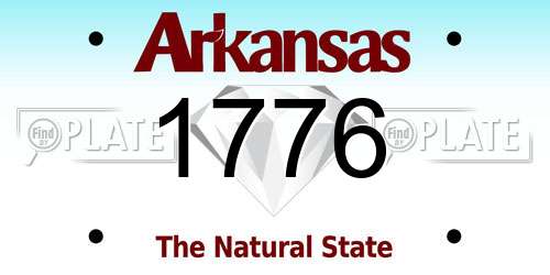 1776 Arkansas License Plate