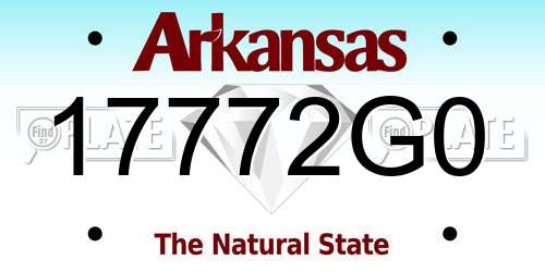 17772G0 Arkansas License Plate
