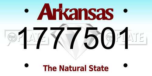 1777501 Arkansas License Plate