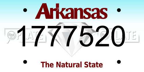 1777520 Arkansas License Plate