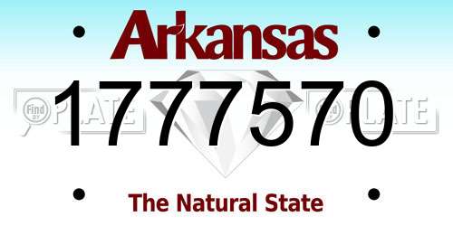 1777570 Arkansas License Plate