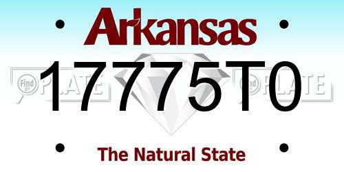 17775T0 Arkansas License Plate